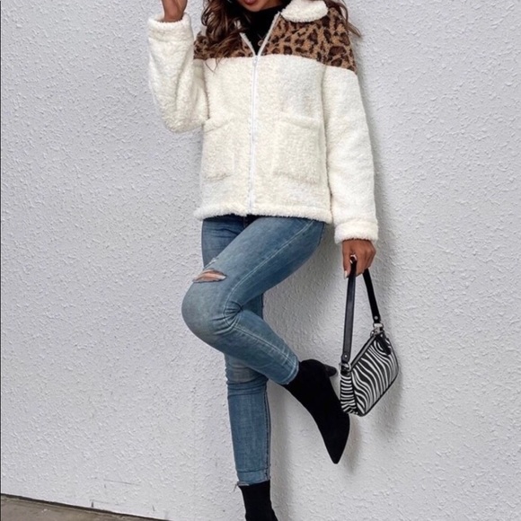 New Leopard Print Teddy coat - Picture 6 of 8